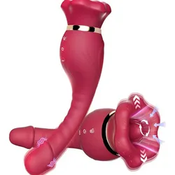 Vibrador Consolador de Succión de Rosa