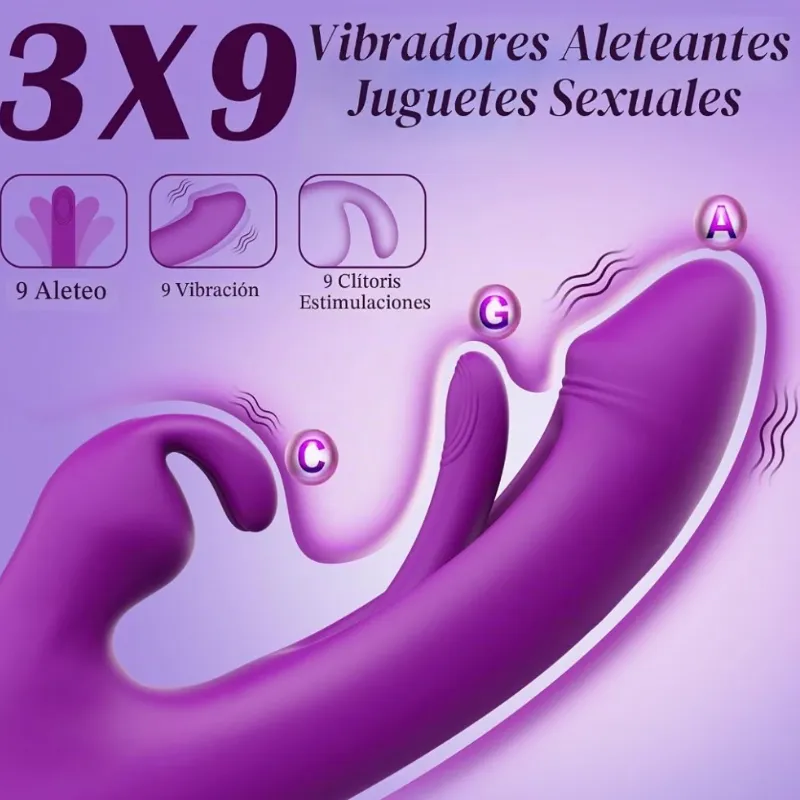 Vibrador de Conejo con Aleteo
