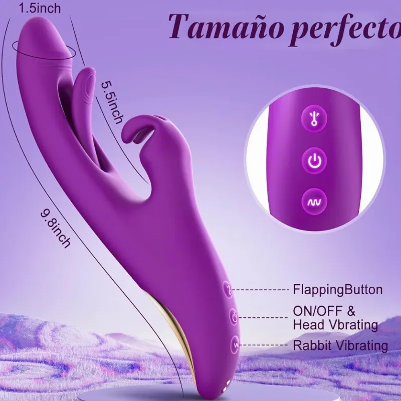 Vibrador de Conejo con Aleteo