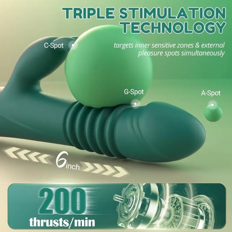 Vibrador de Empuje con Conejo