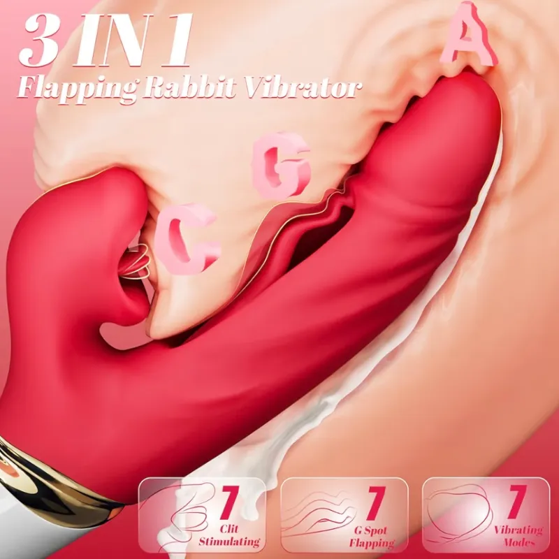 Vibrador de Labios Rojo 3 en 1