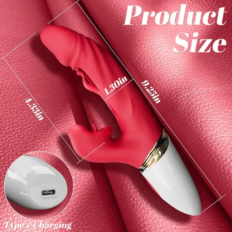Vibrador de Labios Rojo 3 en 1