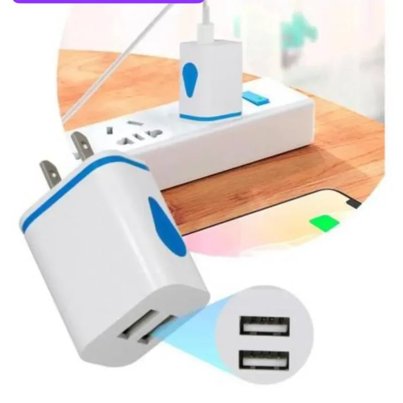 Cargador con espiga doble y su cable 
