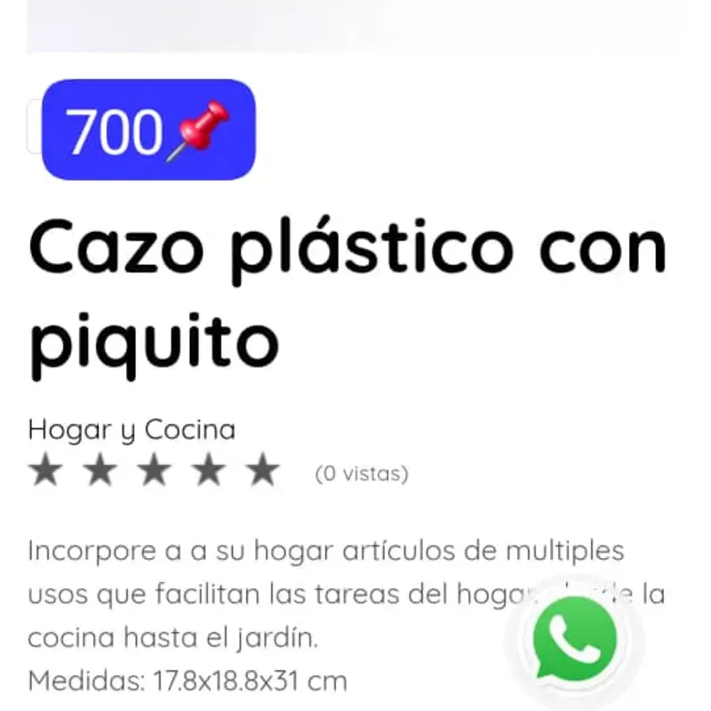 Cazo plástico con piquito 