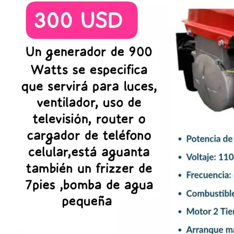 PLANTA ELECTRICA 350 USD