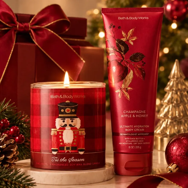 Christmas Gift Set Crema y Vela