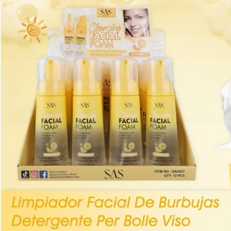 ESPUMA LIMPIADPRA FACIAL  SAS Cosmetics Cleansing con Vitamina C. 