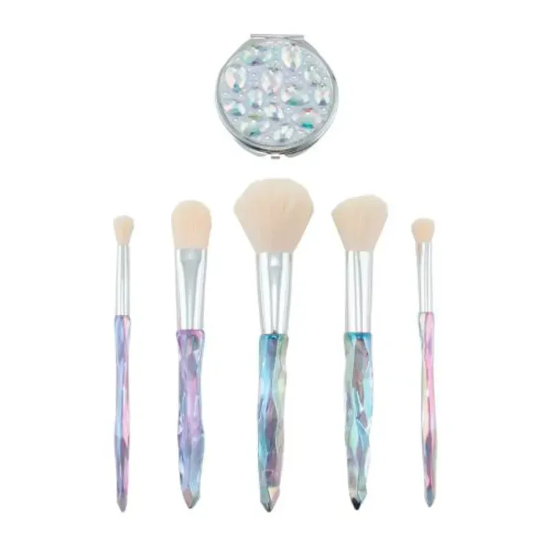  SET DE BROCHAS DE MAQUILLAJE de 5 piezas de espejo compacto Candie Couture.