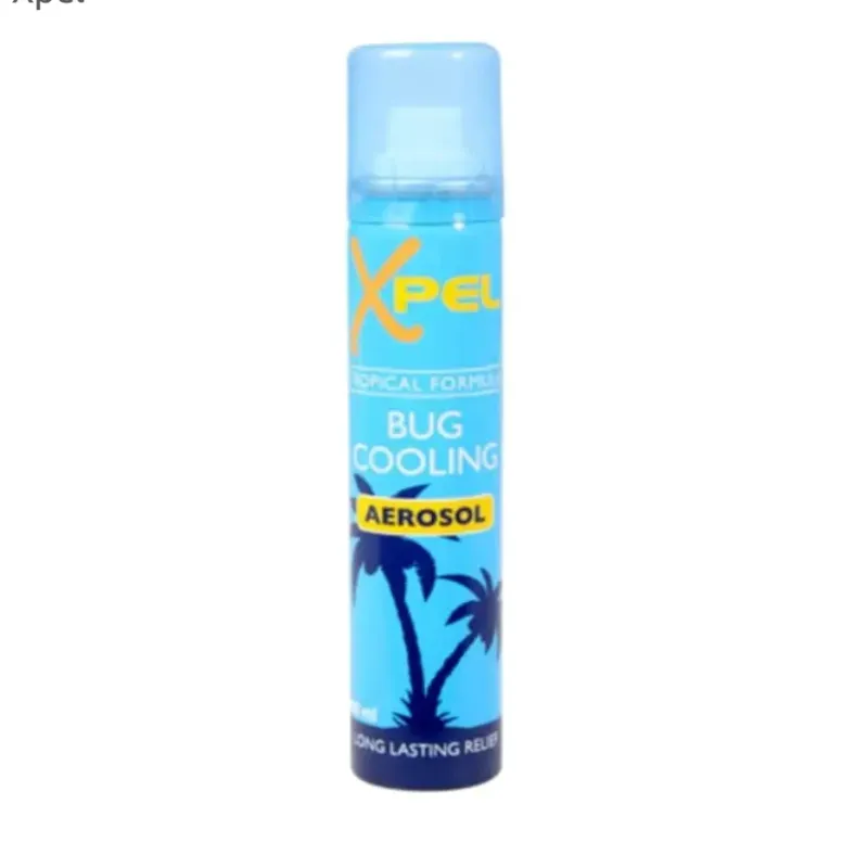 Aerosol refrigerante para picaduras de insectos de la marca Xpel.