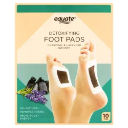 Almohadillas desintoxicantes para pies de la marca Equate,