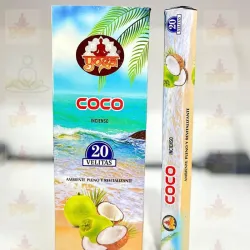 Caja de varitas de incienso de la marca Yoga, con aroma a coco 