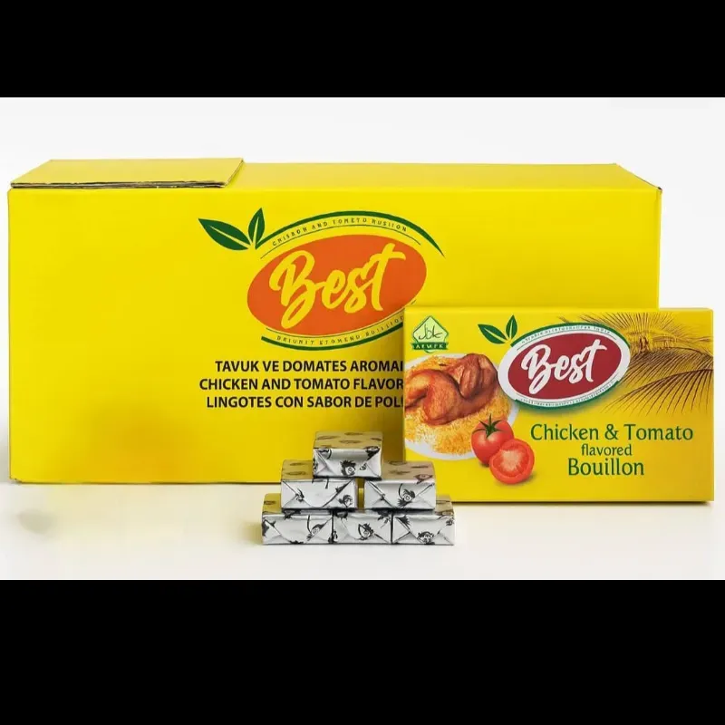 Cubos de caldo concentrado de pollo y tomate 