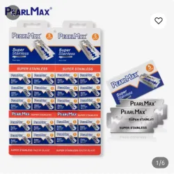 Cuchillas de afeitar de doble filo de la marca Pearlmax, modelo Super Platinum. 