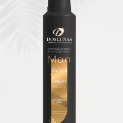 Desodorante en aerosol antitranspirante "Man Gejuro" de la marca Dos Lunas Cosmetics. 
