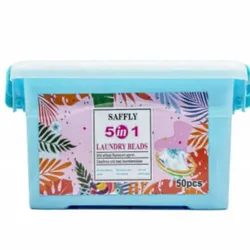 Detergente en cápsula marca Saffly 5 en 1