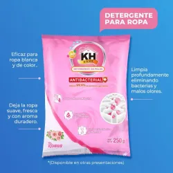 Detergente en polvo de la marca KH Home con aroma a rosas 250 g