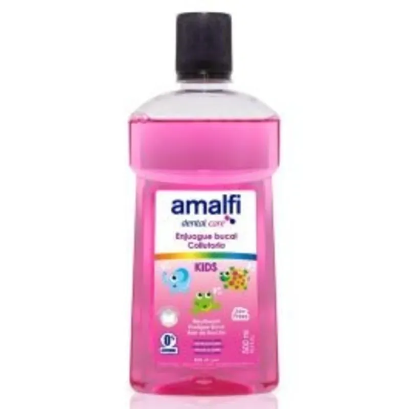 Enjuague bucal para niños de la marca Amalfi, llamado "Amalfi Dental Care KIDS".