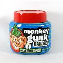 Gel para el cabello llamado Monkey Gunk Hair Gel Extreme Hold. 