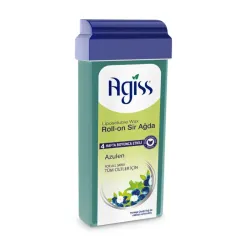 CERA DEPILATORIA roll-on Agiss con azuleno, diseñado para todo tipo de pieles y con una duración de hasta 4 semanas. 