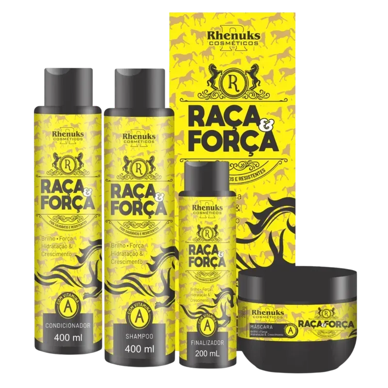 Kit Capilar Raça e Força de la marca Rhenuks Cosméticos.