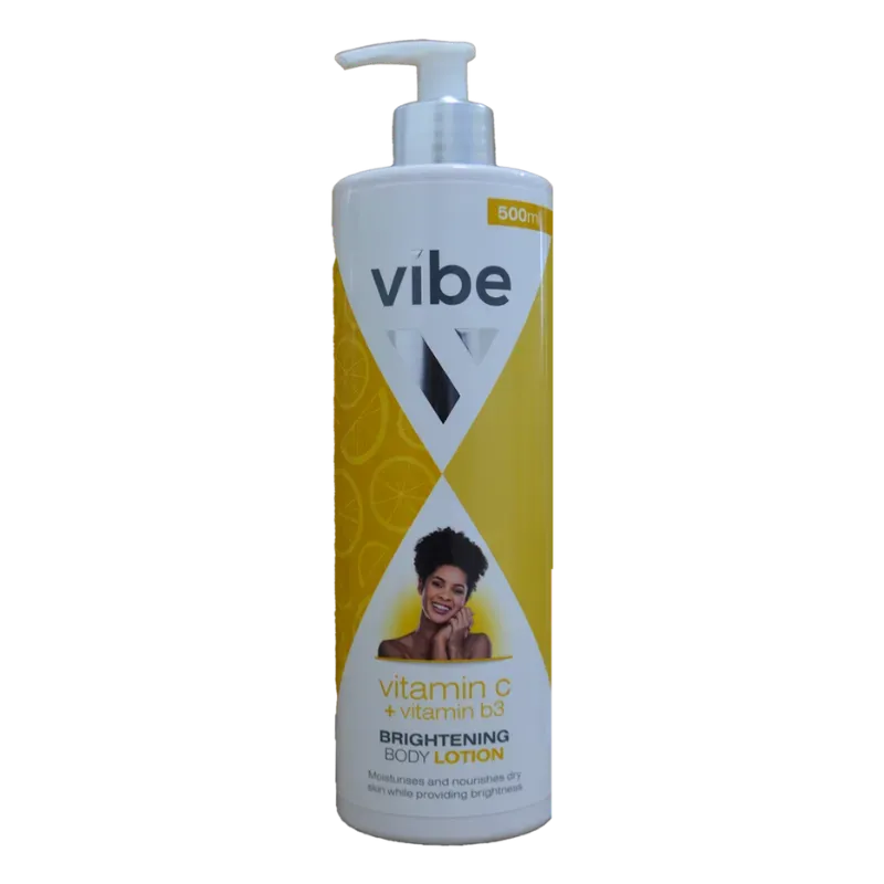 Loción corporal iluminadora Vibe con vitamina C y vitamina B3.