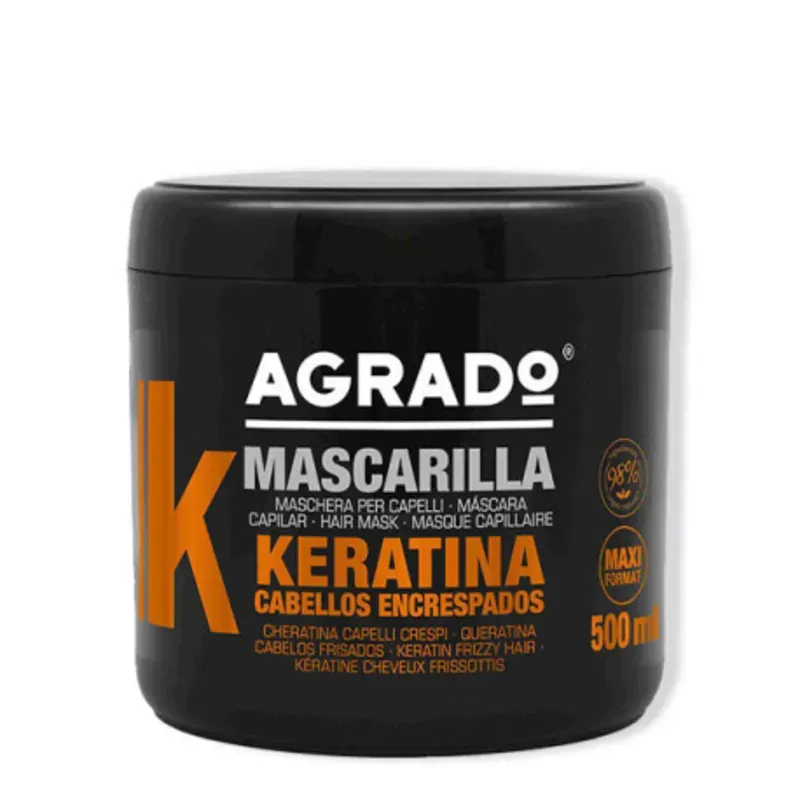 Mascarilla capilar de keratina de la marca Agrado.