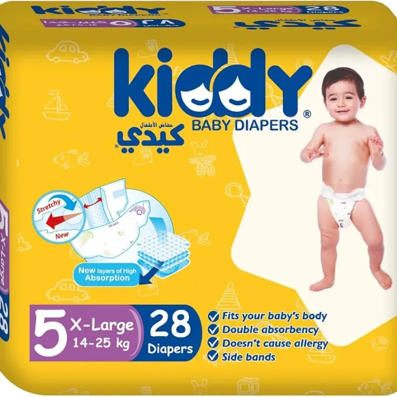 PAÑALES DE BEBE DE LA MARCA Sanita Happies — Talla XL 14–25 kg, 28 unidades.