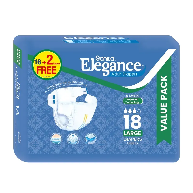 PAÑALES PARA ADULTOS DE LA MARCA Sanita Elegance TALLA L 18 unidades