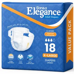 PAÑALES PARA ADULTOS DE LA MARCA Sanita Elegance TALLA XL 18 unidades