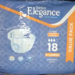 PAÑALES PARA ADULTOS DE LA MARCA Sanita Elegance TALLA XL 18 unidades