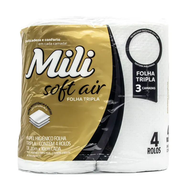PAPEL HIGIENICO MILI F.TRIPLA 4PZA 20M