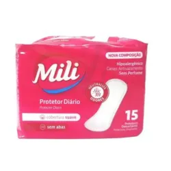 Paquete de protectores diarios de la marca Mili. 