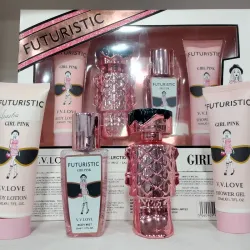 SET DE REGALO DE PRODUCTOS DE BELLEZA FUTURISTIC GIRL PINK 