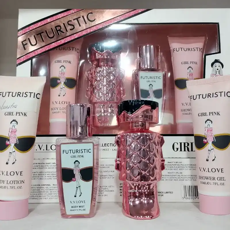 SET DE REGALO DE PRODUCTOS DE BELLEZA FUTURISTIC GIRL PINK 