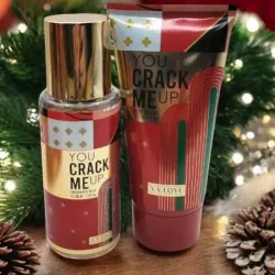 Set de Regalo Navideño,2 piezas fragancia de VV LOVE, (Body mist) + body lotion "You crack me up" de 90 ML y 75 ML , 2 en 1.