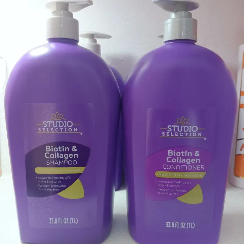 Set Shampoo y Acondicionador de Biotina y Colágeno Studio Selection.