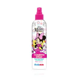 Spray para peinar y desenredar el cabello de la marca Nevada Kids con temática de Minnie Mouse de Disney. 