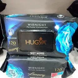 Toallitas húmedas de la colección Midnight de Hugva. 