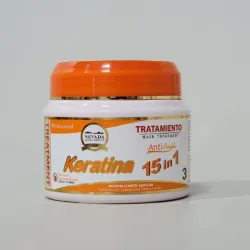 Tratamiento capilar de keratina 15 en 1 de la marca Nevada Natural Products (NNP). 