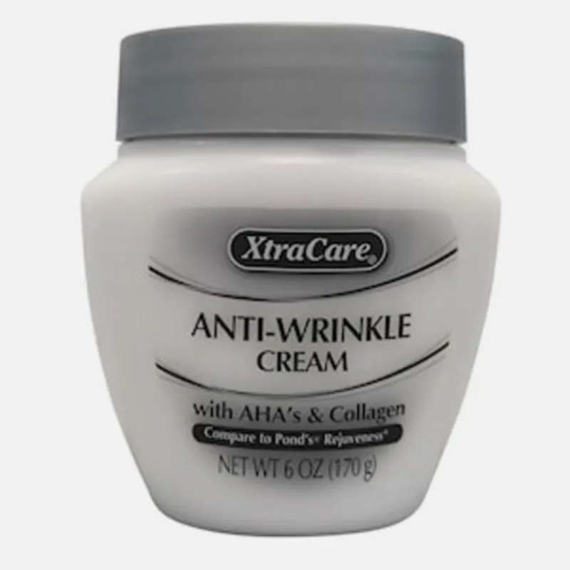 Crema facial con ácido glicólico y colágeno.