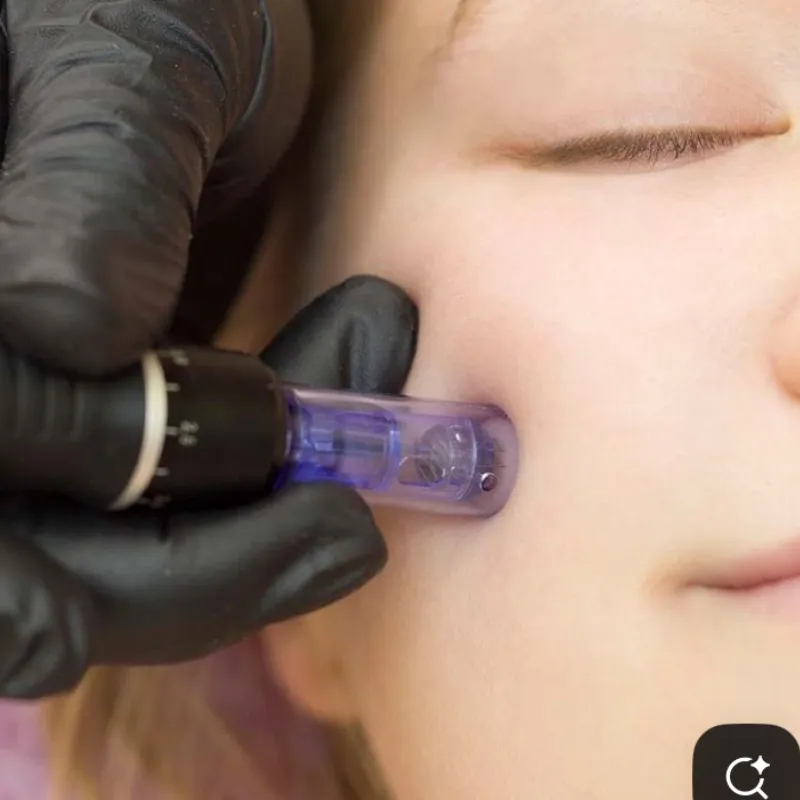 Microneedling facial.