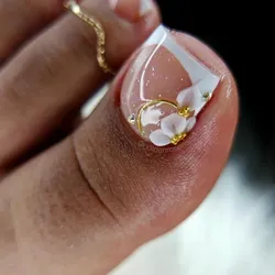 Uñas de sofgel en dos uñas de los pies (Incluye Rubber base )