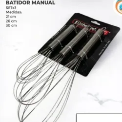 Set de batidora manual 3 tamaños diferentes 