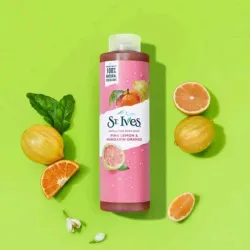 Gel de baño exfoliante de limón rosa y mandarina 