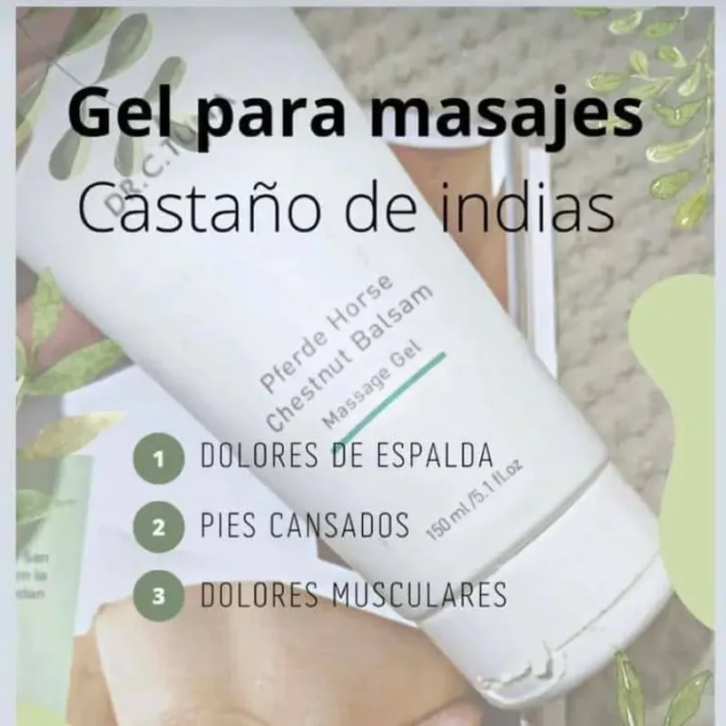 Gel para masajes de castaña de indias
