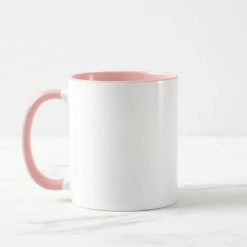 Taza de Cerámica Interior de Color "ROSADO"