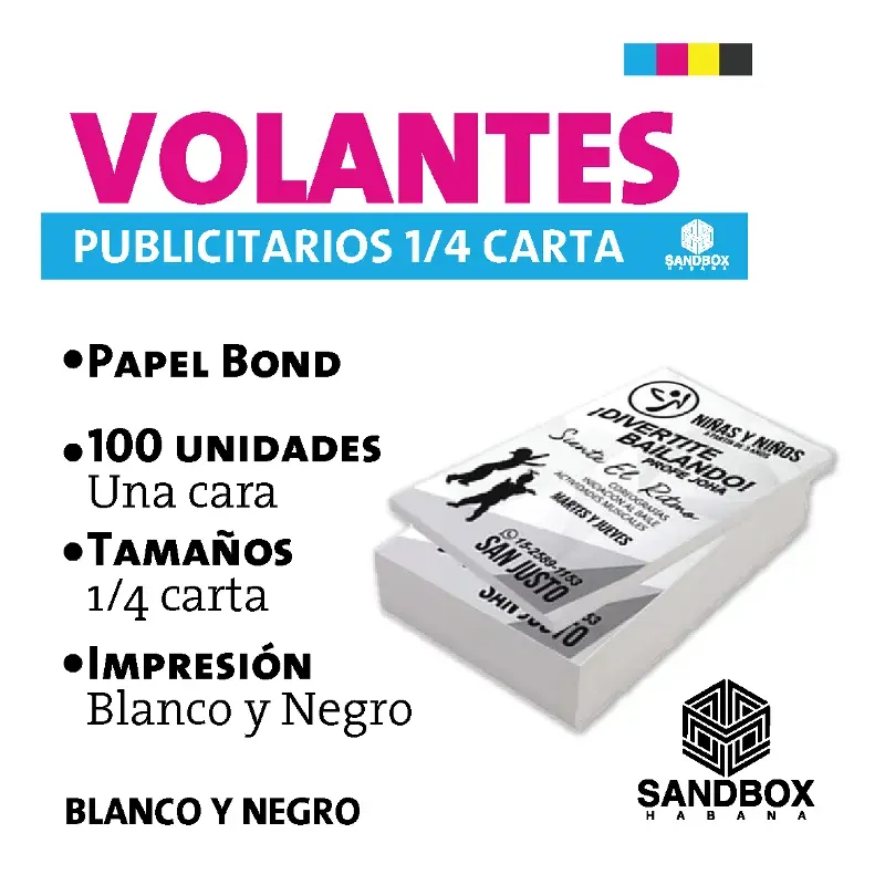 Volantes blanco/negro 4 por Hoja Carta