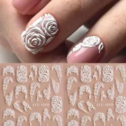 Calcomanías rosas blancas