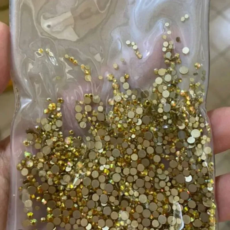 Decoración Piedras Dorada Estuche 
