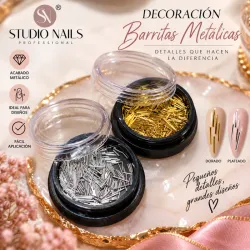 Estuche palitos dorados y plateados